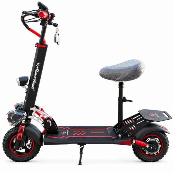 RohanWings KT4-A electric scooter with seat, digital display and foldable design