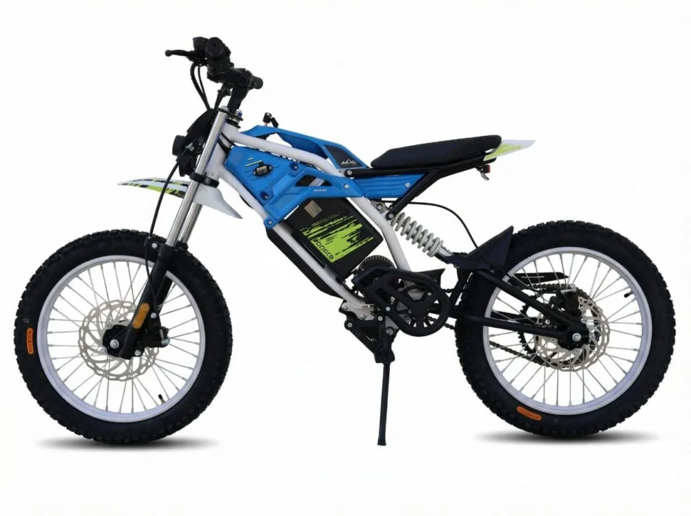 CHENXIAN CINECO EX1 Electric Dirt Bike - Left Side View Blue Color