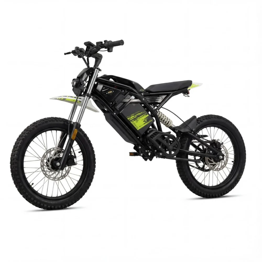 CHENXIAN CINECO EX1 Electric Dirt Bike - Left Side View Green Color
