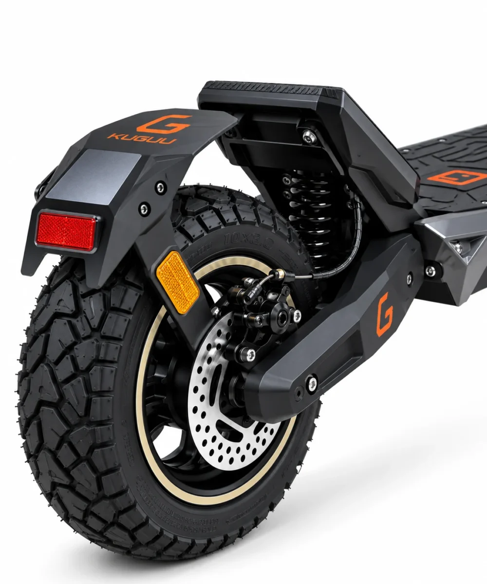 ASTER KUGUU F4 Pro electric scooter rear wheel, suspension and disc brake