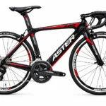 ASTER A380 700C road bike in matte black with red graphics