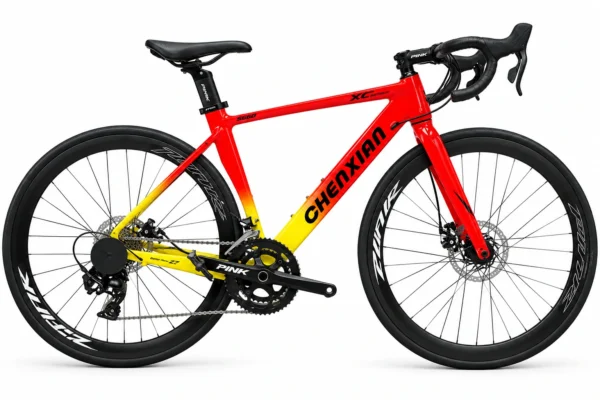 CHENXIAN PINK 700C road bike in red and yellow
