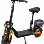 Kugoo M5 Pro electric scooter with seat and storage box mounted above the rear tyre